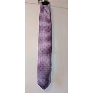 Gianni Versace Silk Tie - Red, Blue & Beige Geometric Pattern